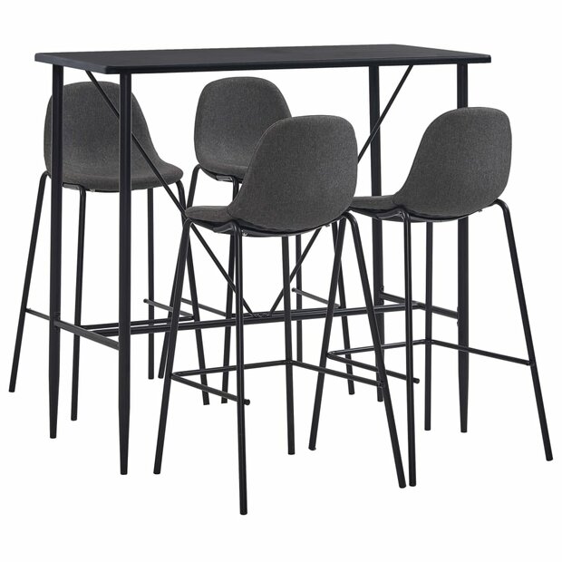 5-delige Barset stof donkergrijs 1
