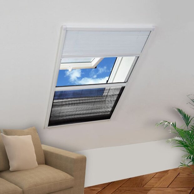 Raamhor pliss&eacute; met verduistering 80x100 cm aluminium  1