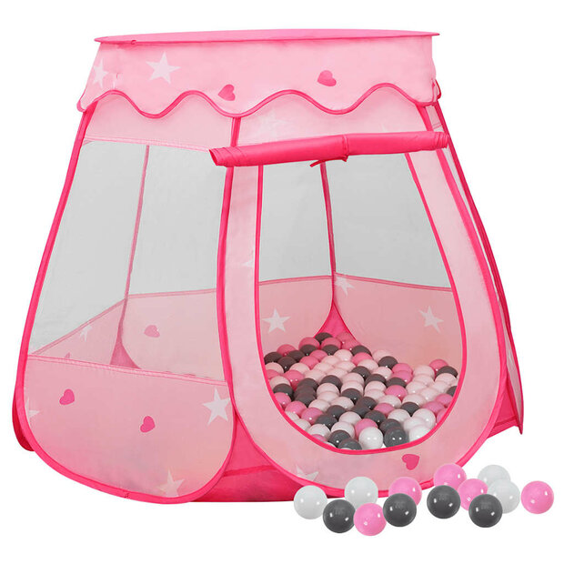 Kinderspeeltent met 250 ballen 102x102x82 cm roze 1