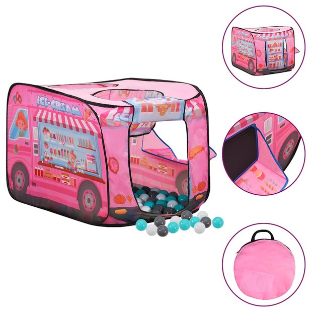 Kinderspeeltent met 250 ballen 70x112x70 cm roze 1