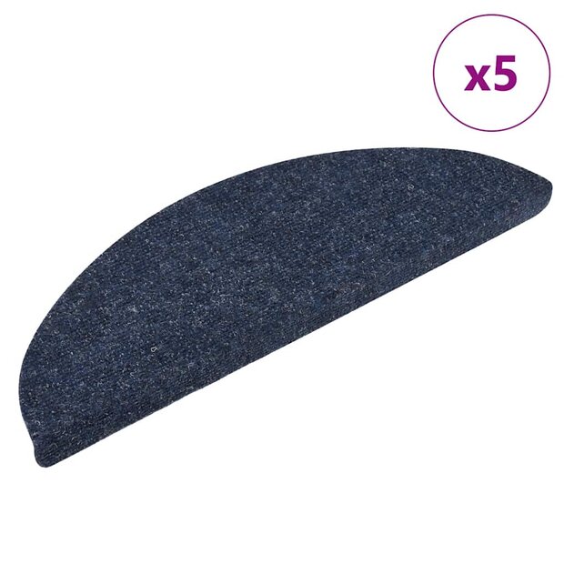 Trapmatten Zelfklevend 5 stuks 56x17x3 cm Blauw Halfrond 1