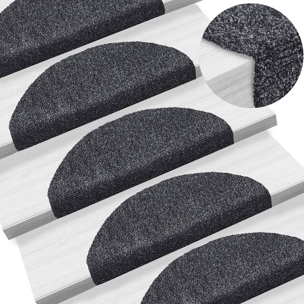 Trapmatten Zelfklevend 5 stuks 65x21x4 cm Donkergrijs Halfrond Groot 1