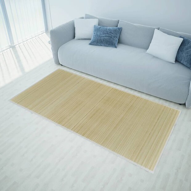 Tapijt rechthoekig 80x200 cm bamboe naturel 1