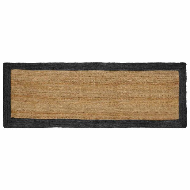 Vloerkleed Donkergrijs 80 x 200 cm Jute 1