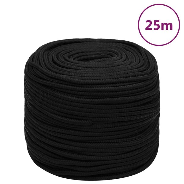 Werktouw 6 mm 25 m polyester zwart 1