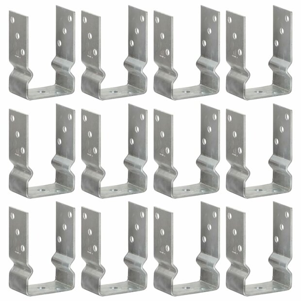 Grondankers 12 st 9x6x15 cm gegalvaniseerd staal zilverkleurig 1