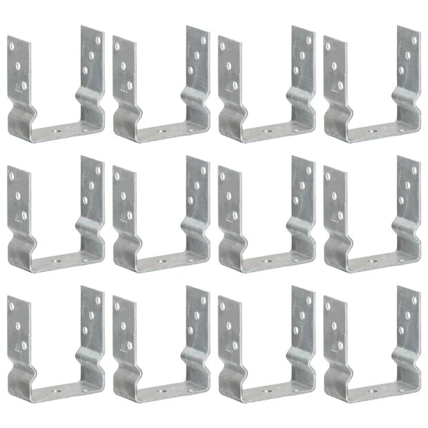 Grondankers 12 st 12x6x15 cm gegalvaniseerd staal zilverkleurig 1
