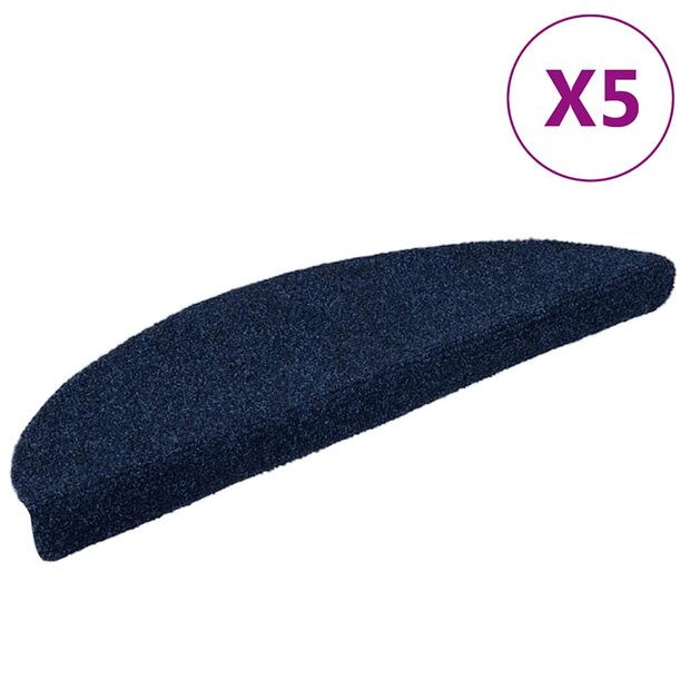 Trapmatten zelfklevend 5 stuks 56x17x3 cm marineblauw halfrond 1