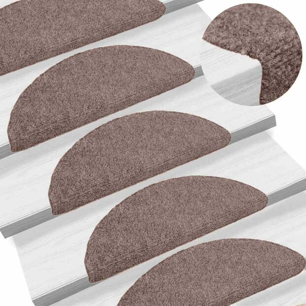 Trapmatten Zelfklevend 10 stuks 65x21x4 cm lichtbruin Halfrond Groot 1