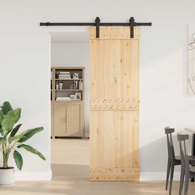 Schuifdeur NARVIK Naturel en Zwart 70 x 210 cm (152,5 cm) 1