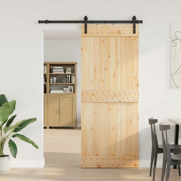 Schuifdeur NARVIK Naturel en Zwart 85 x 210 cm (152,5 cm) 1