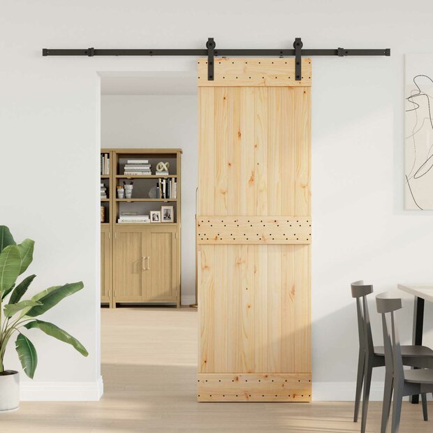 Schuifdeur NARVIK Naturel en Zwart 70 x 210 cm (213,5 cm) 1