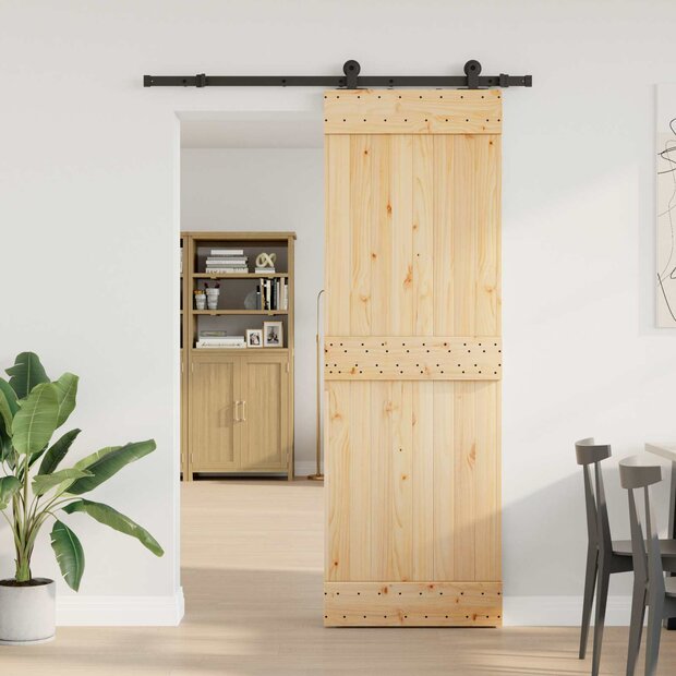 Schuifdeur NARVIK Naturel en Zwart 70 x 210 cm (152,5 cm) 1
