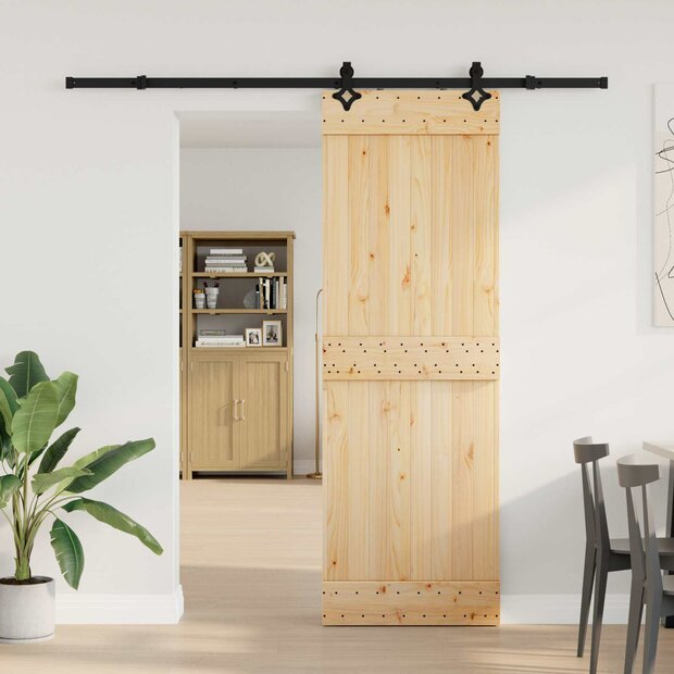 Schuifdeur NARVIK Naturel en Zwart 70 x 210 cm (213,5 cm) 1