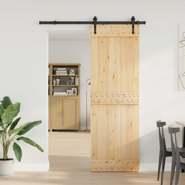 Schuifdeur NARVIK Naturel en Zwart 70 x 210 cm (152,5 cm) 1