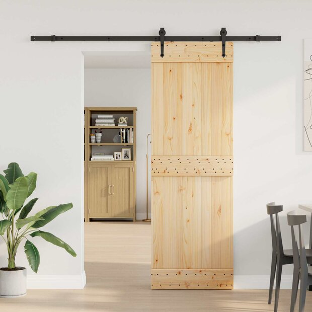 Schuifdeur NARVIK Naturel en Zwart 70 x 210 cm (213,5 cm) 1