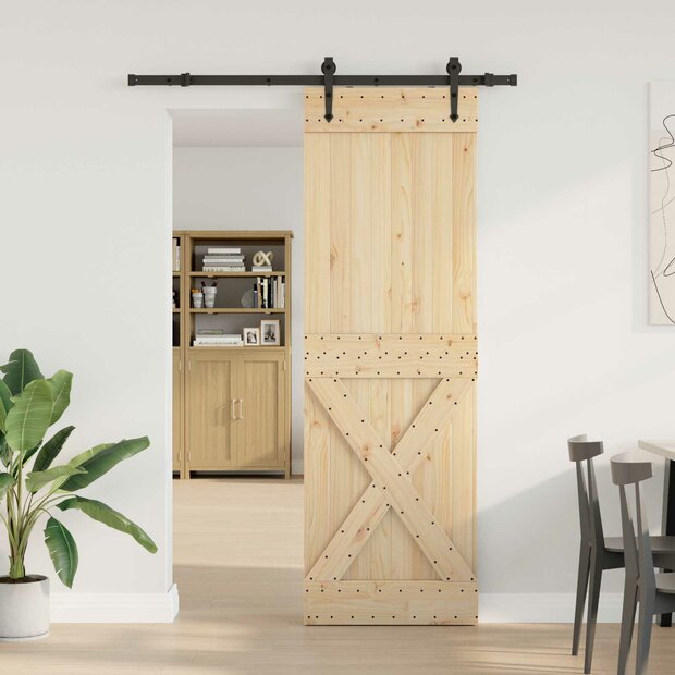 Schuifdeur NARVIK Naturel en Zwart 70 x 210 cm (152,5 cm) 1
