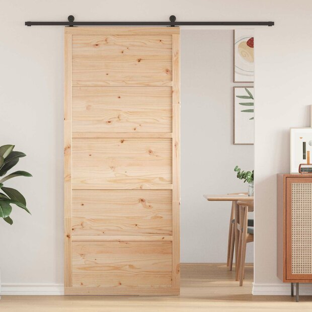 Schuifdeur Naturel 90 x 2,5 x 208 cm Massief grenenhout 1