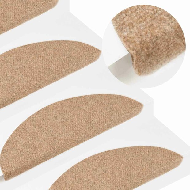 Trapmatten zelfklevend 15 st 56x17x3 cm beige 1