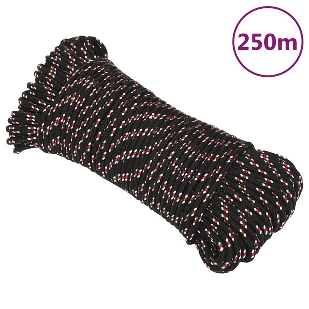 Boot touw 3 mm 250 m polypropyleen zwart 1