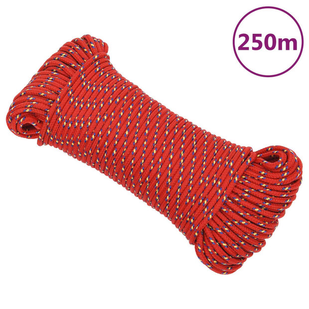 Boottouw 3 mm 250 m polypropyleen rood 1