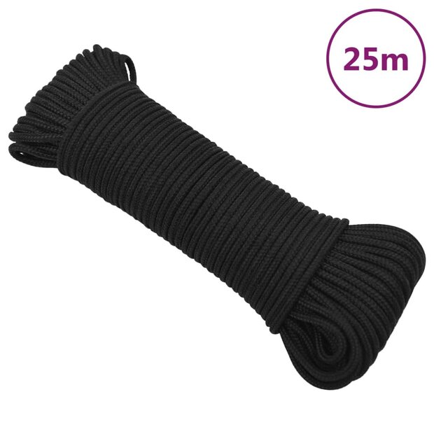 Boottouw 4 mm 25 m polypropeen zwart 1