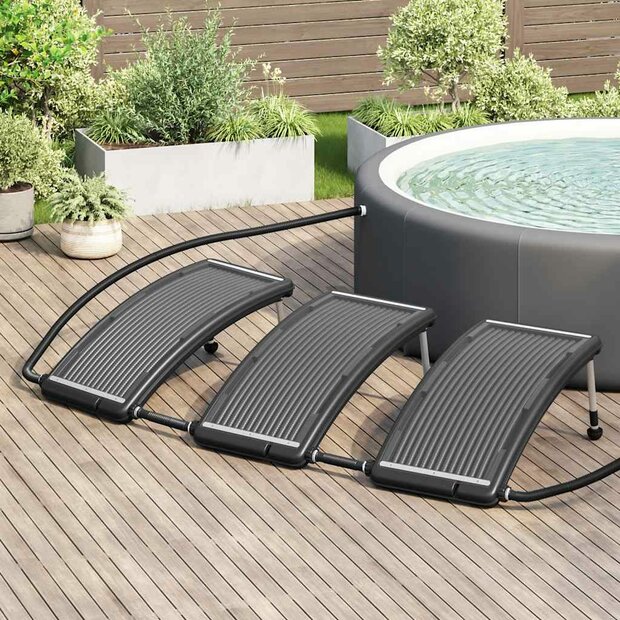 Zwembadverwarmingspaneel solar 3 st gebogen 110x65 cm 1