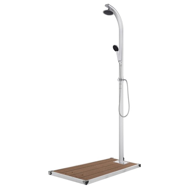 Buitendouche met bruine basis 220 cm aluminium 1