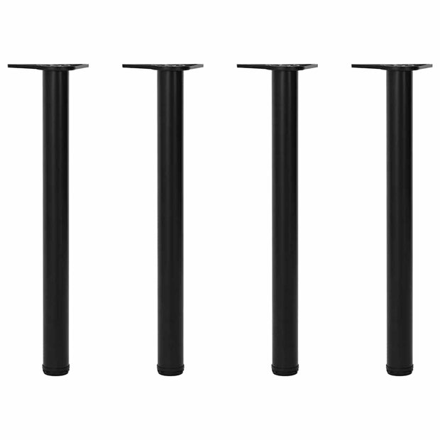 Tafelpoten in hoogte verstelbaar zwart 710 mm 4 st 1
