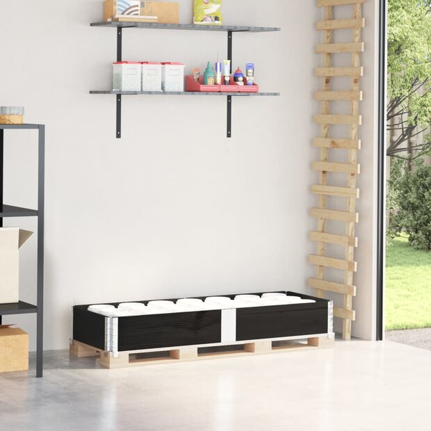 Palletopzetrand 150x50 cm massief grenenhout zwart 1