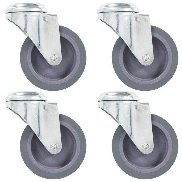 Zwenkwielen met boutgaten 4 st 75 mm 1