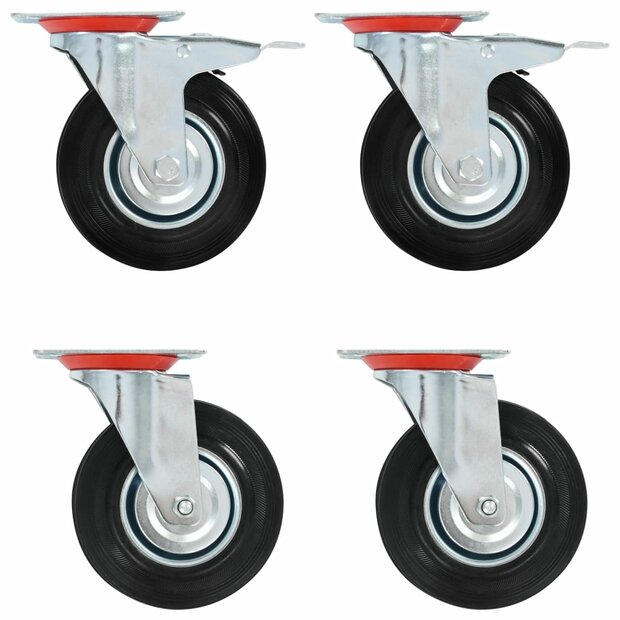 Zwenkwielen 4 st 125 mm 1