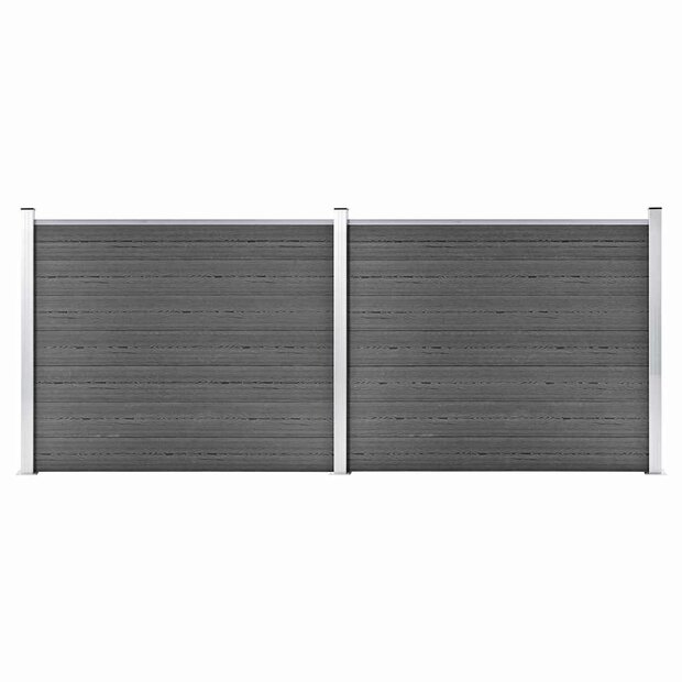 Schuttingpanelenset 353x146 cm HKC zwart   1