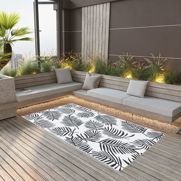 Buitenkleed ARAKIL 120x180 cm PP wit en zwart 1