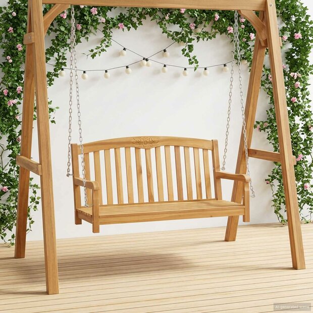 Schommelbank Naturel 114 x 61 x 61,5 cm Massief Teakhout 1