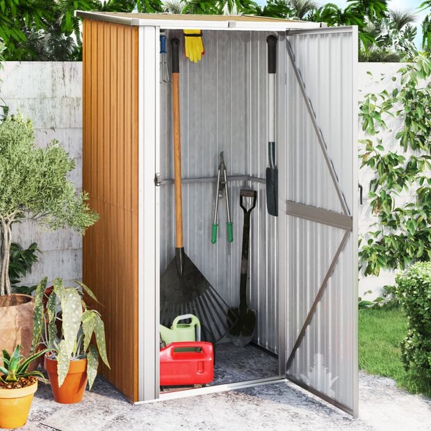 Tuinhuis Bruin 118,5x97x209,5 cm Gegalvaniseerd Staal 1