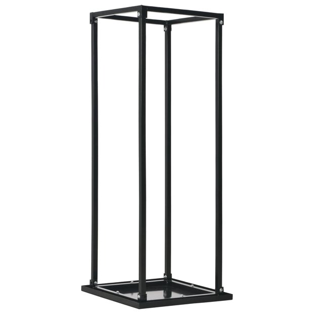 Haardhoutrek met basis 37x37x113 cm staal zwart 1