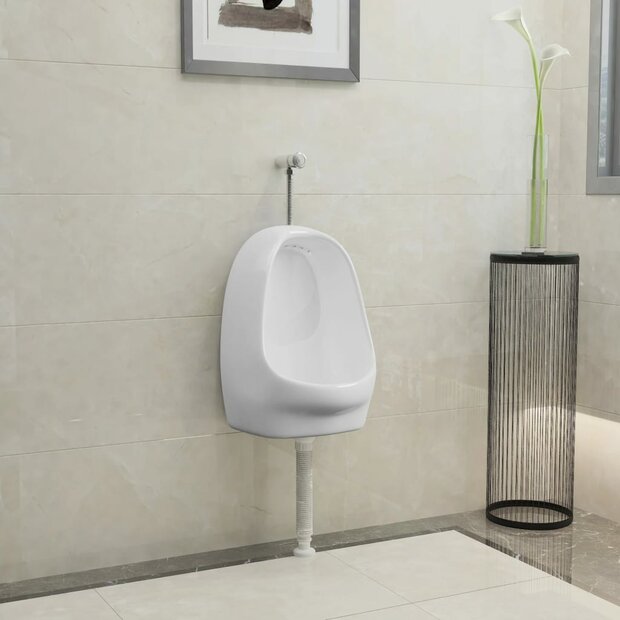 Wandurinoir met spoelklep keramiek wit 1
