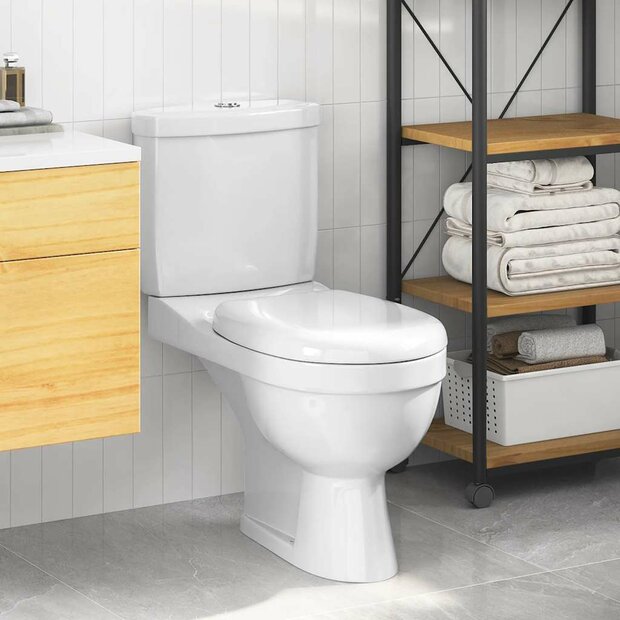 Toilet met stortbak wit 1