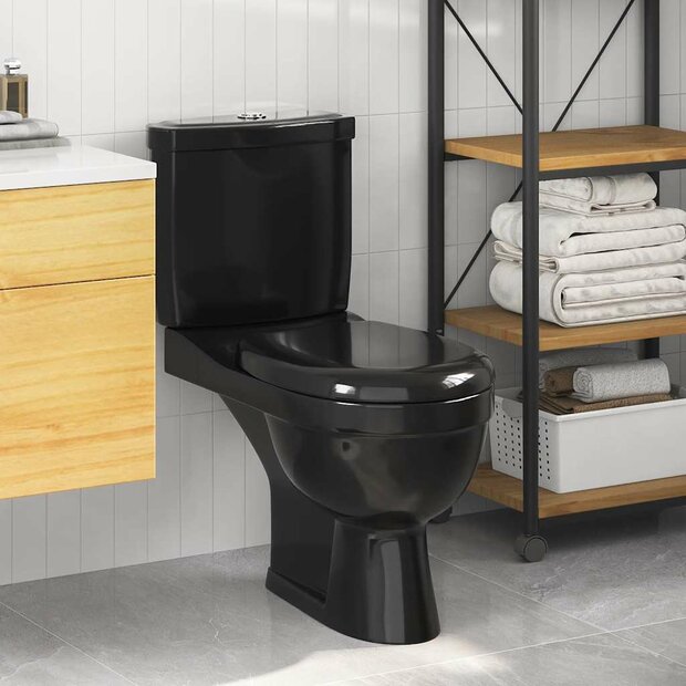 Toilet met stortbak zwart 1