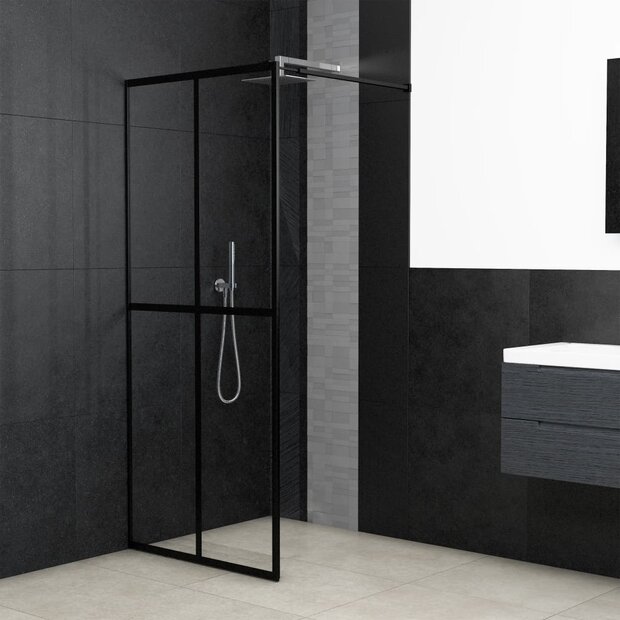 Inloopdouchewand 100x195 cm transparant gehard glas 1
