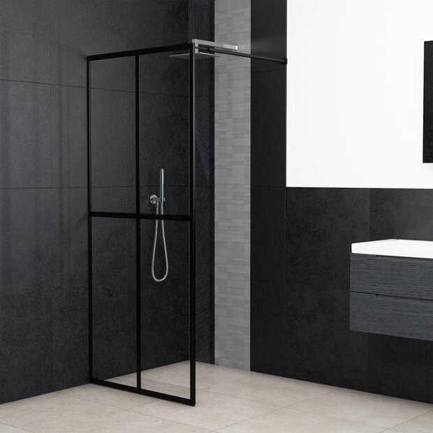 Inloopdouchewand 140x195 cm transparant gehard glas 1
