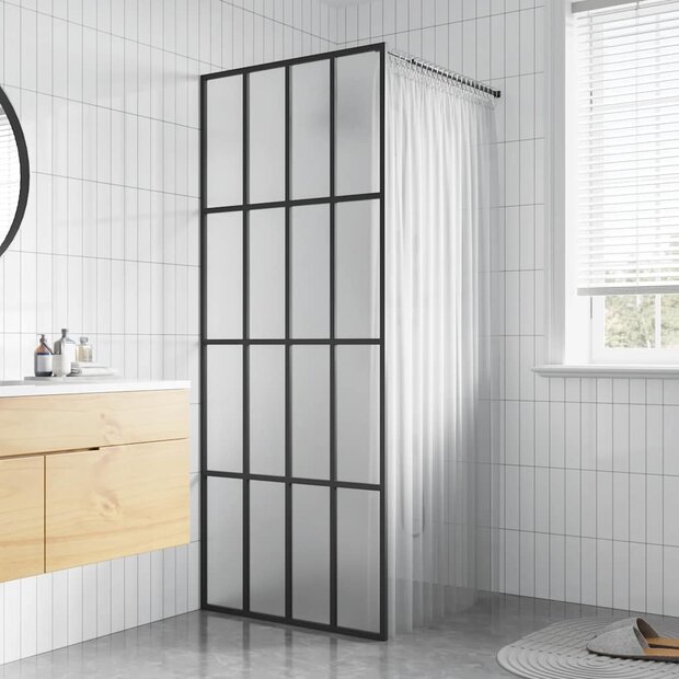 Inloopdouchewand 90x195 cm mat gehard glas 1