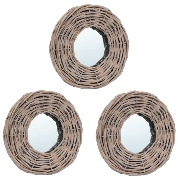 Spiegels 3 st 15 cm wicker 1