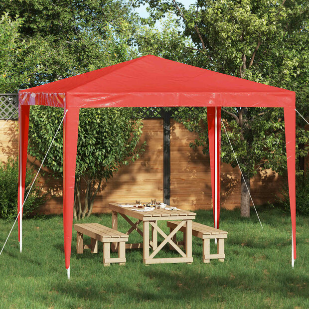 Partytent 250 x 250 x 240 cm Rood PE en staal 1