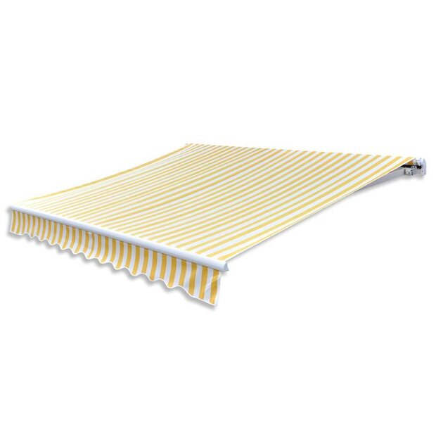 Luifel gemotoriseerd uitschuifbaar 400 cm geel/wit 1