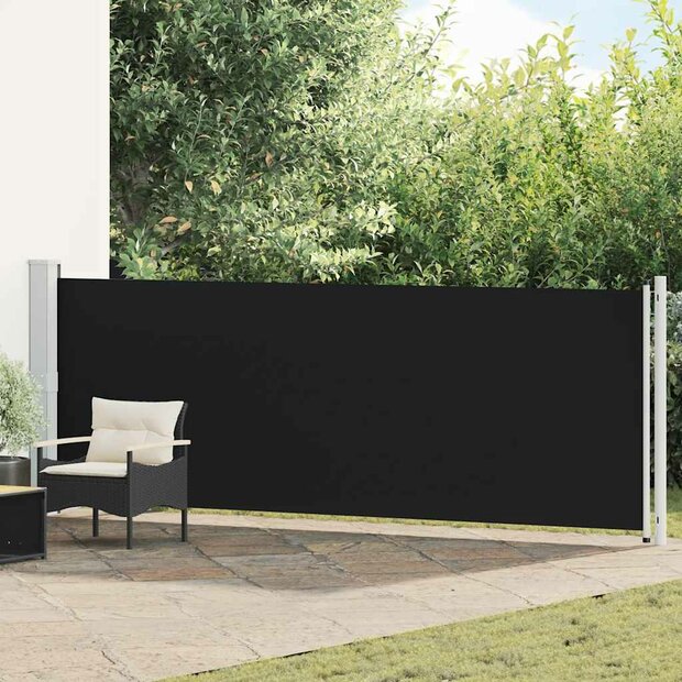 Tuinscherm uittrekbaar 140x600 cm zwart 1
