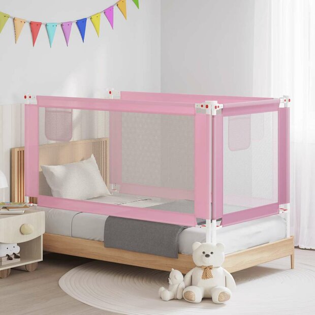 Bedhekje peuter 160x25 cm stof roze 1