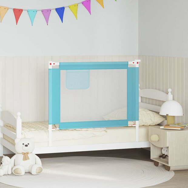 Bedhekje peuter 100x25 cm stof blauw 1