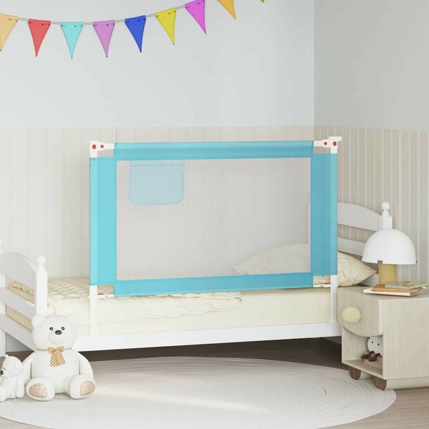Bedhekje peuter 120x25 cm stof blauw 1